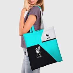 Сумка-шопер Juventus x Liverpool geometry, цвет: 3D-принт — фото 2