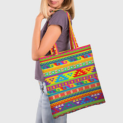 Сумка-шопер Мексиканские этнические узоры, цвет: 3D-принт — фото 2