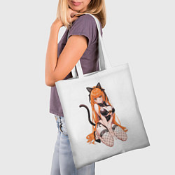 Сумка-шопер Кошка-девочка, цвет: 3D-принт — фото 2