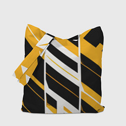 Сумка-шоппер Black and yellow stripes on a white background