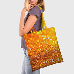 Сумка-шопер Оранжевые и желтые блестяшки боке, цвет: 3D-принт — фото 2