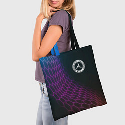 Сумка-шопер Mercedes neon hexagon, цвет: 3D-принт — фото 2