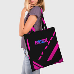 Сумка-шопер Fortnite geometry pink, цвет: 3D-принт — фото 2
