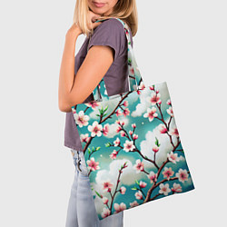 Сумка-шопер Цветущие ветки японской сакуры, цвет: 3D-принт — фото 2