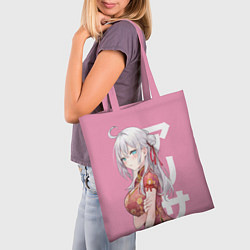 Сумка-шопер Алиса Кудзё - Аля иногда кокетничает со мной по-ру, цвет: 3D-принт — фото 2