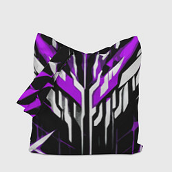 Сумка-шопер Purple and white abstraction on a black background, цвет: 3D-принт