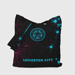 Сумка-шопер Leicester City - neon gradient по-центру, цвет: 3D-принт