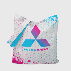 Сумка-шопер Mitsubishi neon gradient style, цвет: 3D-принт
