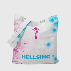 Сумка-шопер Hellsing neon gradient style по-центру, цвет: 3D-принт
