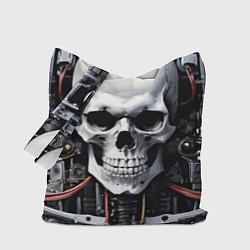 Сумка-шопер Cyber skull - ai art, цвет: 3D-принт