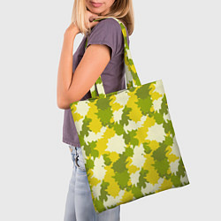 Сумка-шопер Желтые и зеленые камуфляжные пятна, цвет: 3D-принт — фото 2