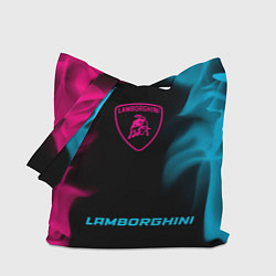 Сумка-шопер Lamborghini - neon gradient по-центру, цвет: 3D-принт