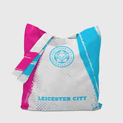 Сумка-шопер Leicester City neon gradient style по-центру, цвет: 3D-принт