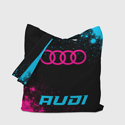 Сумка-шопер Audi - neon gradient по-центру, цвет: 3D-принт