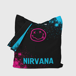 Сумка-шопер Nirvana - neon gradient по-центру, цвет: 3D-принт