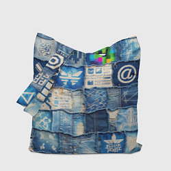 Сумка-шопер Пэчворк с игровыми значками, цвет: 3D-принт