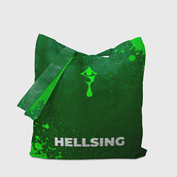 Сумка-шопер Hellsing - green gradient по-центру, цвет: 3D-принт