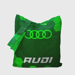 Сумка-шопер Audi - green gradient по-центру, цвет: 3D-принт