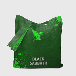 Сумка-шопер Black Sabbath - green gradient по-центру, цвет: 3D-принт