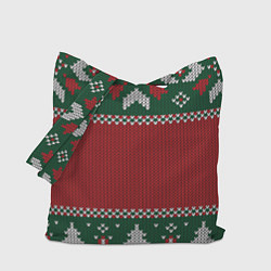 Сумка-шоппер Knitted Christmas Pattern