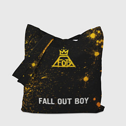 Сумка-шопер Fall Out Boy - gold gradient по-центру, цвет: 3D-принт