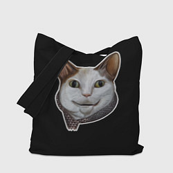 Сумка-шопер Кот - Бу испугался мем, цвет: 3D-принт