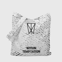 Сумка-шопер Within Temptation glitch на светлом фоне по-центру, цвет: 3D-принт