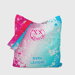 Сумка-шопер Avril Lavigne neon gradient style по-центру, цвет: 3D-принт