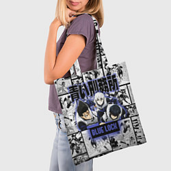 Сумка-шопер Блю лок синяя тюрьма, цвет: 3D-принт — фото 2