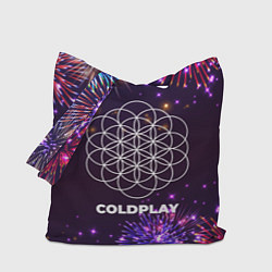 Сумка-шопер Праздничный Coldplay, цвет: 3D-принт