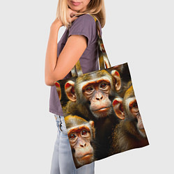 Сумка-шопер Макаки, цвет: 3D-принт — фото 2