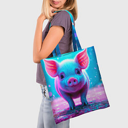 Сумка-шопер Свинка в розовом свете, цвет: 3D-принт — фото 2