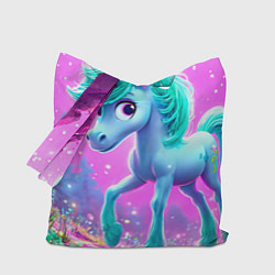 Сумка-шопер Бирюзовая лошадка, цвет: 3D-принт