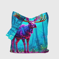 Сумка-шоппер Лось в сереневом свете