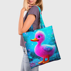 Сумка-шопер Розовая уточка, цвет: 3D-принт — фото 2