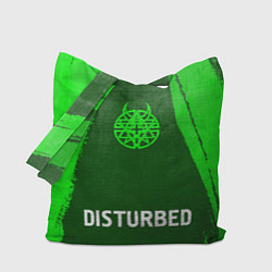 Сумка-шопер Disturbed - green gradient по-центру, цвет: 3D-принт