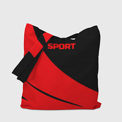 Сумка-шопер Sport чёрно-красный двуцветный, цвет: 3D-принт