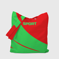 Сумка-шопер Sport красно-зелёный, цвет: 3D-принт
