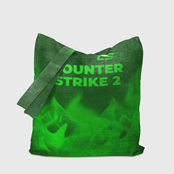 Сумка-шопер Counter Strike 2 - green gradient посередине, цвет: 3D-принт