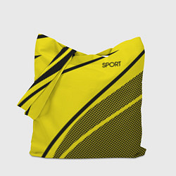 Сумка-шопер Sport жёлтый с чёрным точечный, цвет: 3D-принт