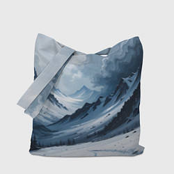 Сумка-шоппер Зимний горный пейзаж маслом