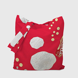 Сумка-шоппер Зебра на алом фоне