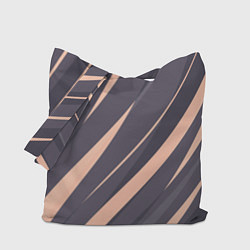Сумка-шопер Перламутровый серый полосы, цвет: 3D-принт