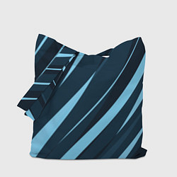 Сумка-шопер Тёмный бирюзовый контрастные полосы, цвет: 3D-принт