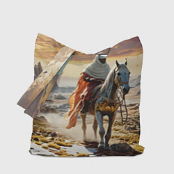 Сумка-шопер В пустыне на коне, цвет: 3D-принт