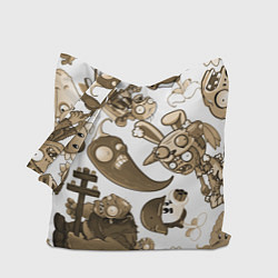 Сумка-шоппер Растения против зомби в бежевых тонах