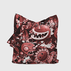 Сумка-шопер Растения против зомби в красном цвете, цвет: 3D-принт