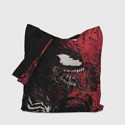 Сумка-шопер Веном на красном, цвет: 3D-принт