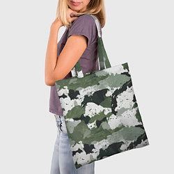 Сумка-шопер Зеленый фактурный камуфляж, цвет: 3D-принт — фото 2