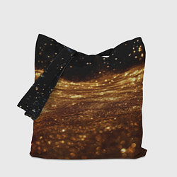 Сумка-шопер Золотистые крупицы на черном, цвет: 3D-принт